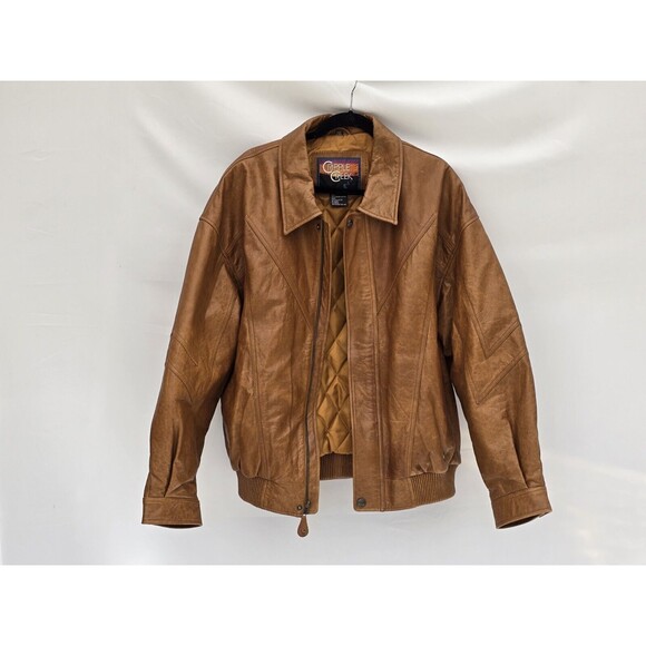 Cripple Creek Men's Genuine Leather Coat Jacket XL